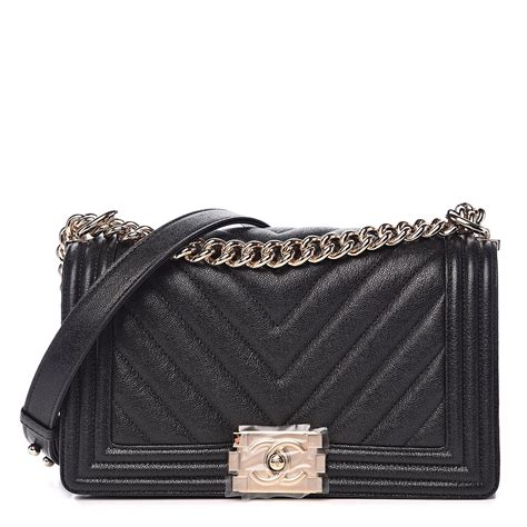 chanel boy black caviar quilted chevron|BOY CHANEL .